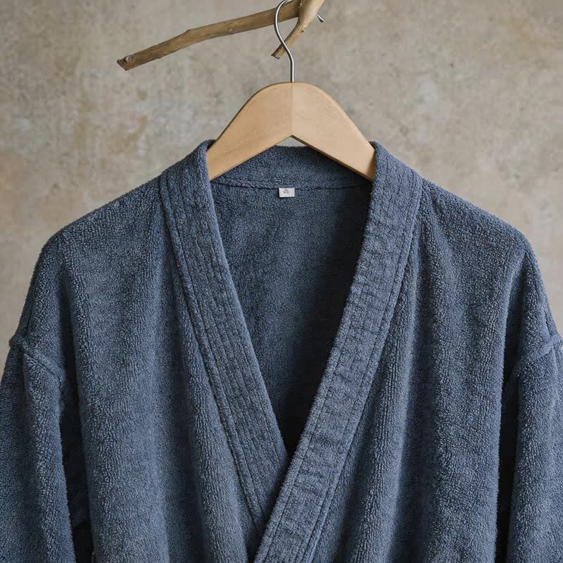 Unisex Solid Cotton Kimono Bathrobe - image 18