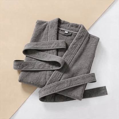 Unisex Solid Cotton Kimono Bathrobe - image 2