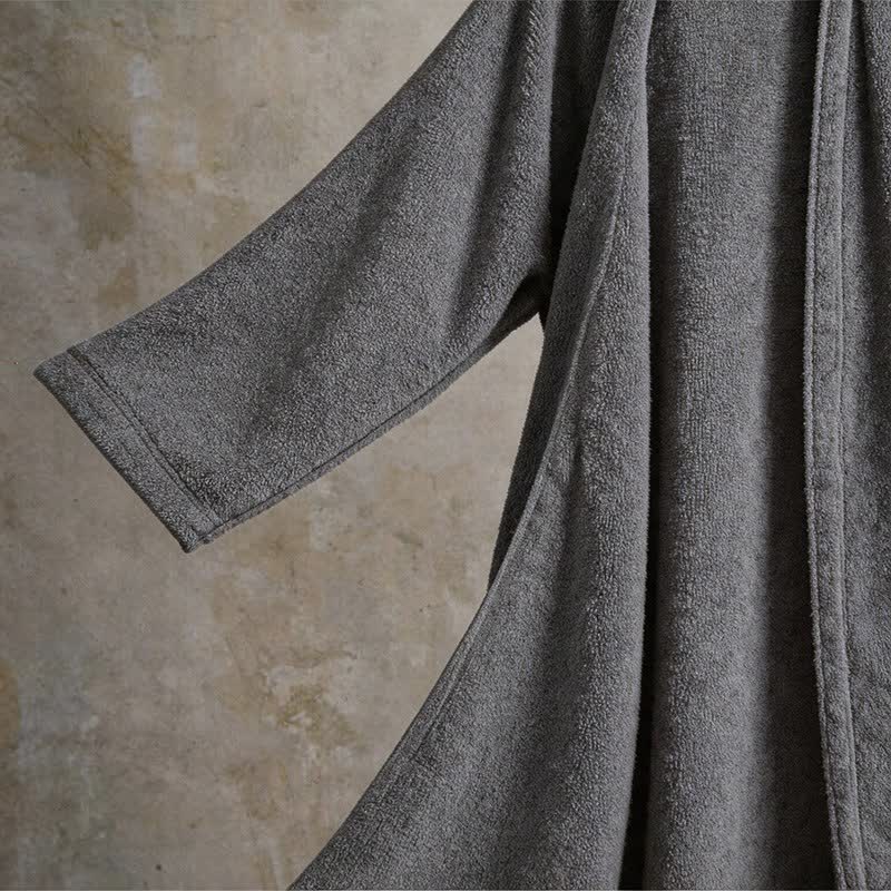Unisex Solid Cotton Kimono Bathrobe - image 5