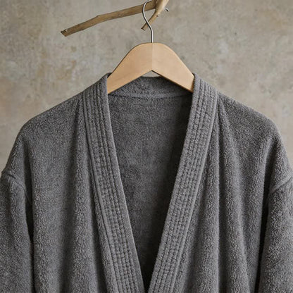 Unisex Solid Cotton Kimono Bathrobe - image 4