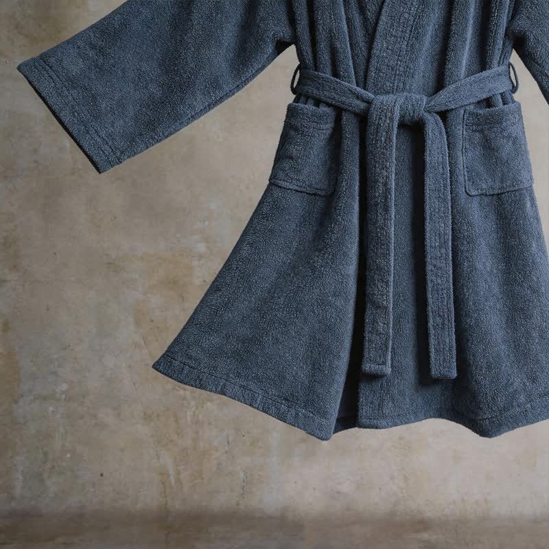 Unisex Solid Cotton Kimono Bathrobe - image 19