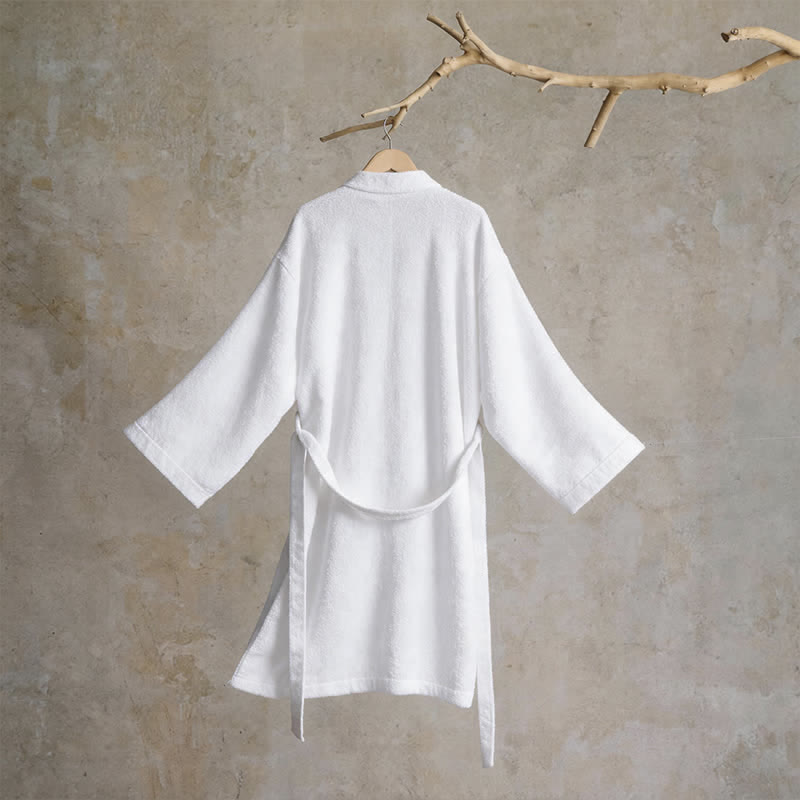 Unisex Solid Cotton Kimono Bathrobe - image 9