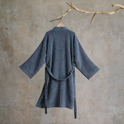 Unisex Solid Cotton Kimono Bathrobe - image 17