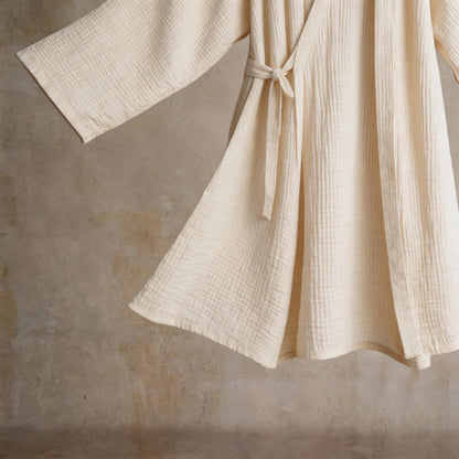 Solid Unisex Cotton Gauze Kimono Robe - image 11
