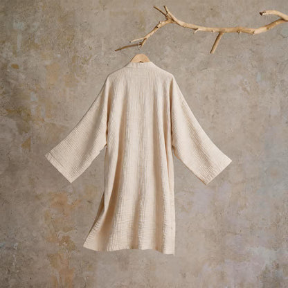Solid Unisex Cotton Gauze Kimono Robe - image 8