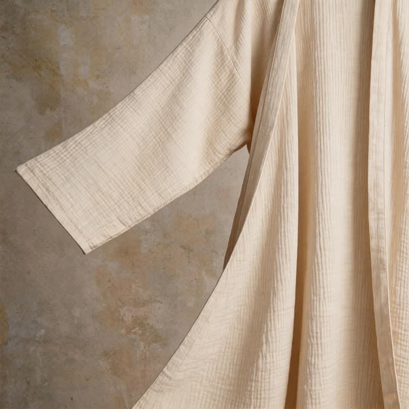 Solid Unisex Cotton Gauze Kimono Robe - image 12