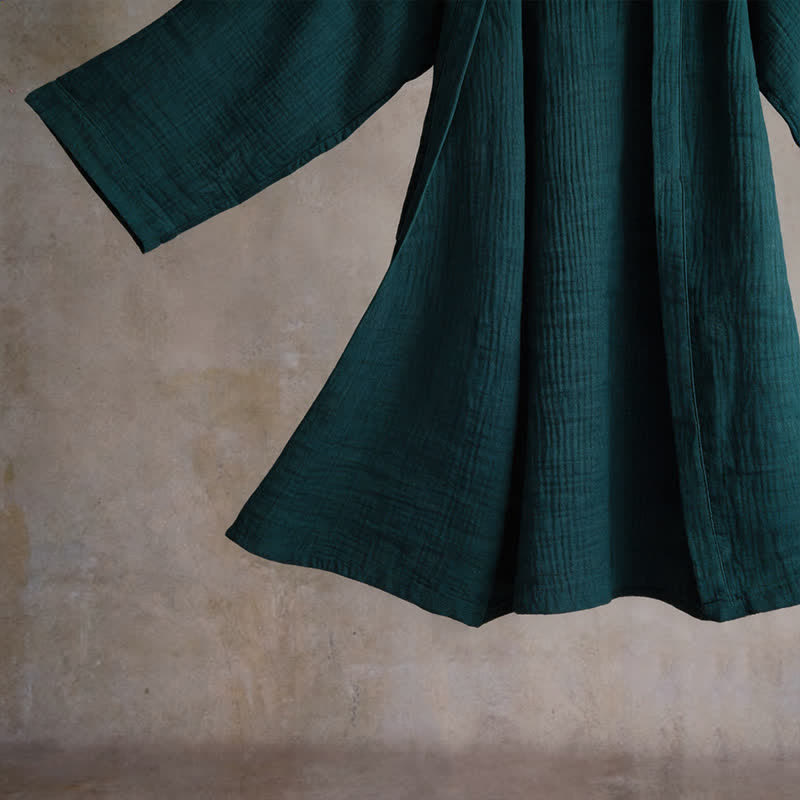 Solid Unisex Cotton Gauze Kimono Robe - image 5