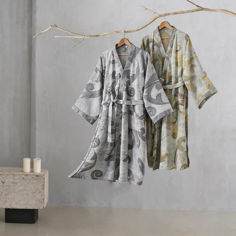 Unisex Baroque Cotton Kimono Robe - image 1