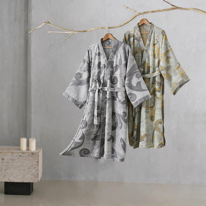 Unisex Baroque Cotton Kimono Robe - image 1