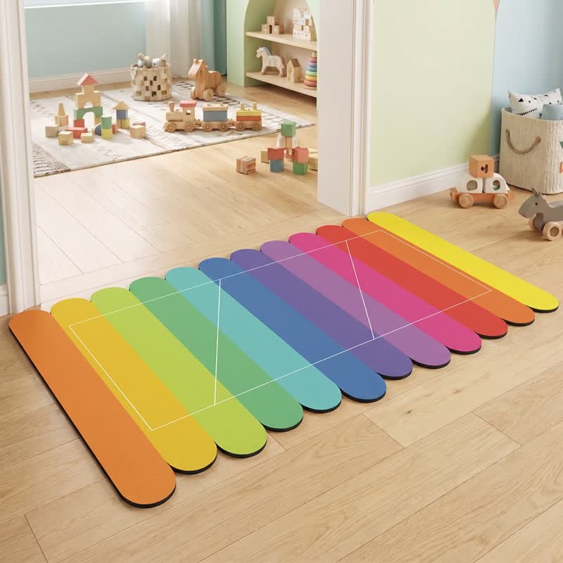 Modern Rainbow Stripe Diatom Mud Bath Rug - image 2