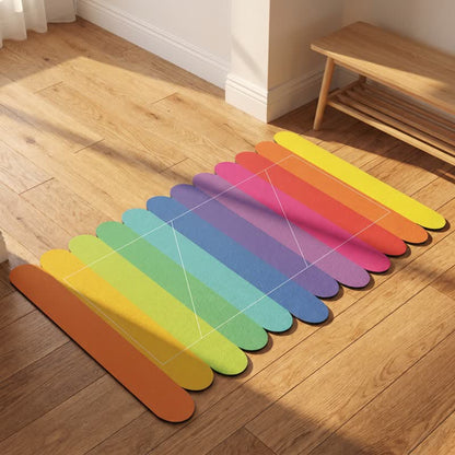 Modern Rainbow Stripe Diatom Mud Bath Rug - image 4