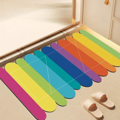 Modern Rainbow Stripe Diatom Mud Bath Rug - 31'' × 47'' - B - image 7