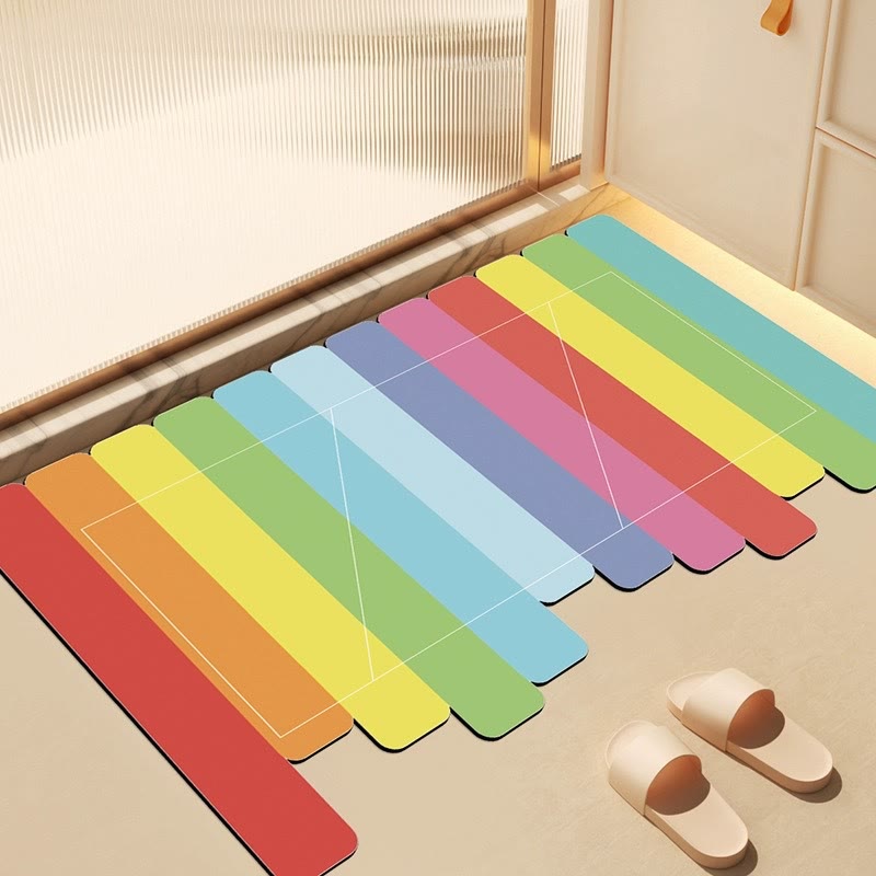 Modern Rainbow Stripe Diatom Mud Bath Rug - 31'' × 47'' - C - image 6