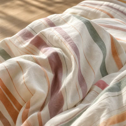 Nordic Soft Multicolor Stripe Cotton Bedding Set - image 5