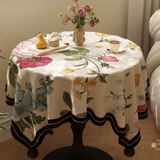 Botanical Garden Print Pom-Pom Tablecloth - Multicolor - 55" x 87" - image 0