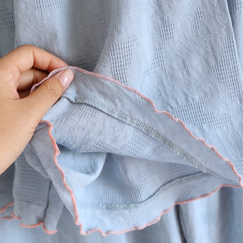 Sky Blue Cotton Pajama Set(PCS) - image 8