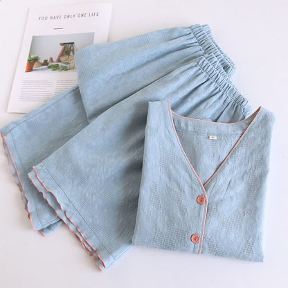 Sky Blue Cotton Pajama Set(PCS) - image 3