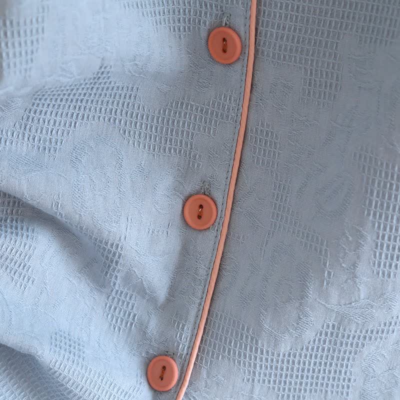 Sky Blue Cotton Pajama Set(PCS) - image 7