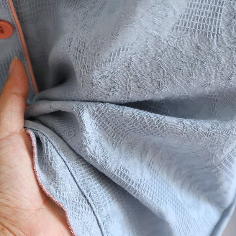 Sky Blue Cotton Pajama Set(PCS) - image 9
