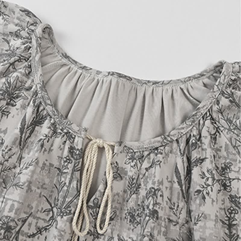 Boho Gray Cotton Tassel Nightgown - image 4