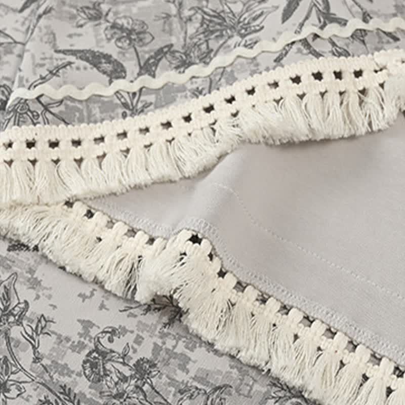 Boho Gray Cotton Tassel Nightgown - image 7