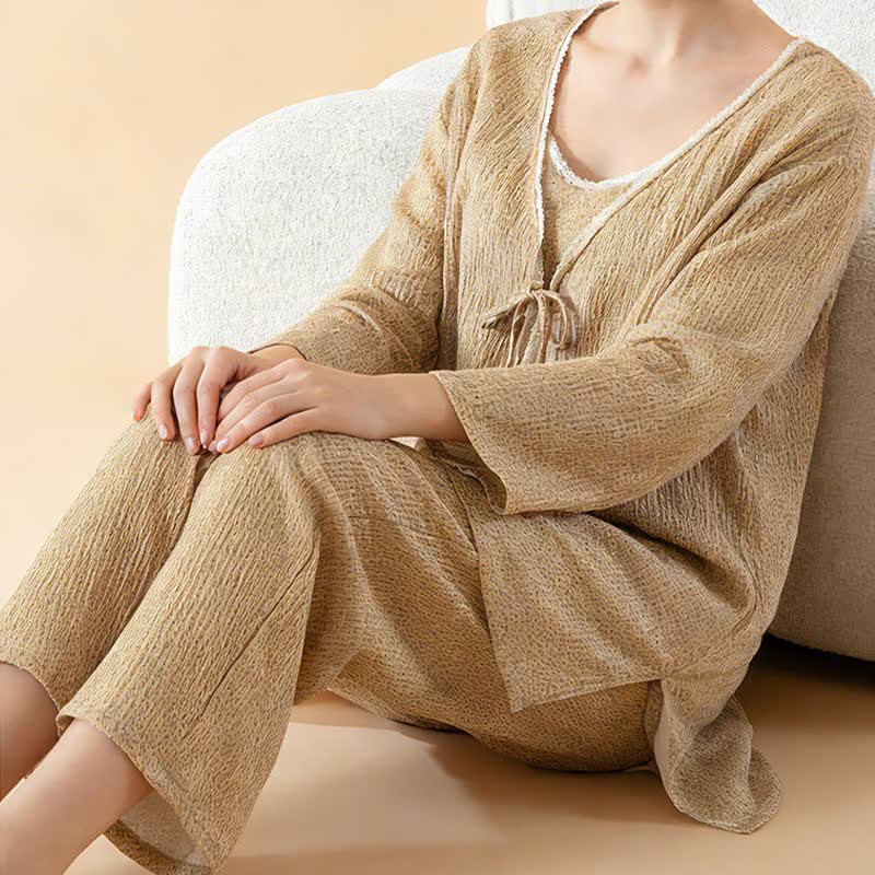 Cotton Printed Women's Pajama Set(3PCS) - image 3