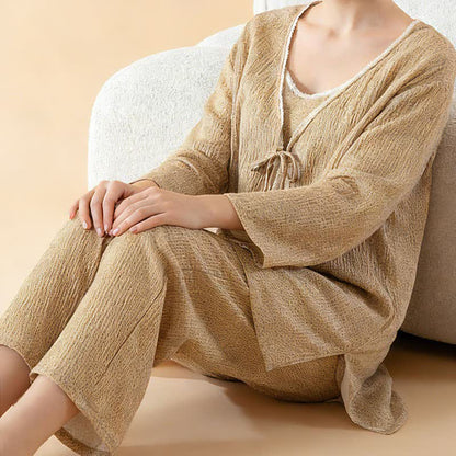 Cotton Printed Women's Pajama Set(3PCS) - image 3