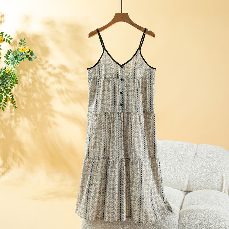 Boho Cotton Cami Women's Nightdress - Beige - XL - image 0