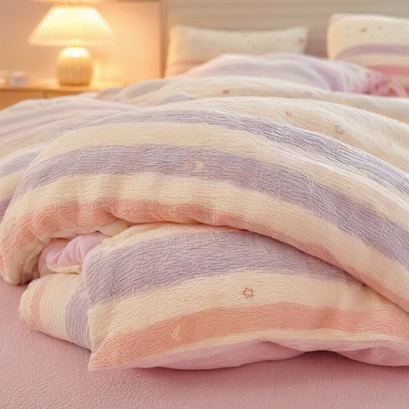 Pastel Stripe Starry Triple Gauze Bedding Set - image 4