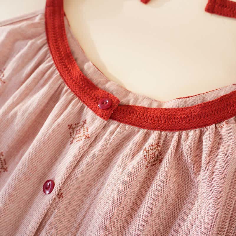 Cotton Gauze Bow Strap Pajama Set - image 5