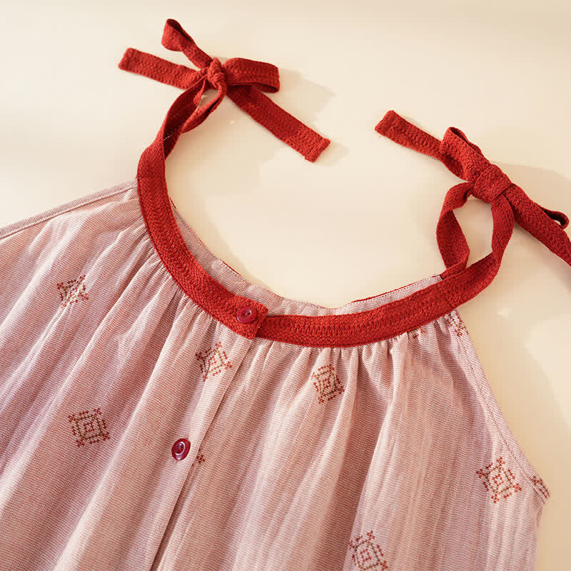 Cotton Gauze Bow Strap Pajama Set - image 4