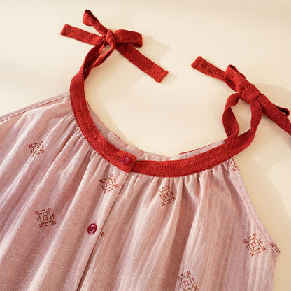 Cotton Gauze Bow Strap Pajama Set - image 4