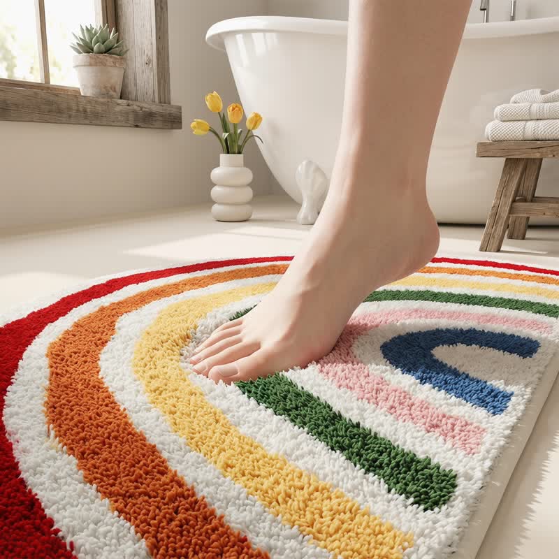 Rainbow Arch Faux Cashmere Bath Rug - image 5