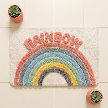 Modern Rainbow Plush Bath Rug - image 1