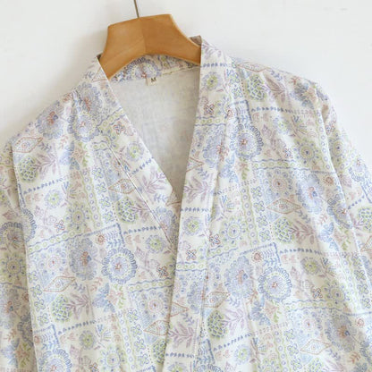 Ethnic Vintage Floral Cotton Kimono Robe - image 7