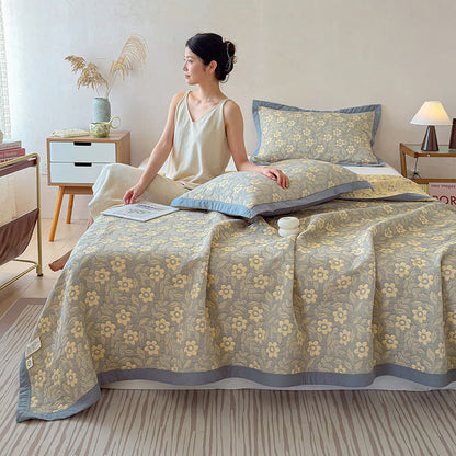 3-Layer Muslin Cotton Floral Blanket Quilt - image 1
