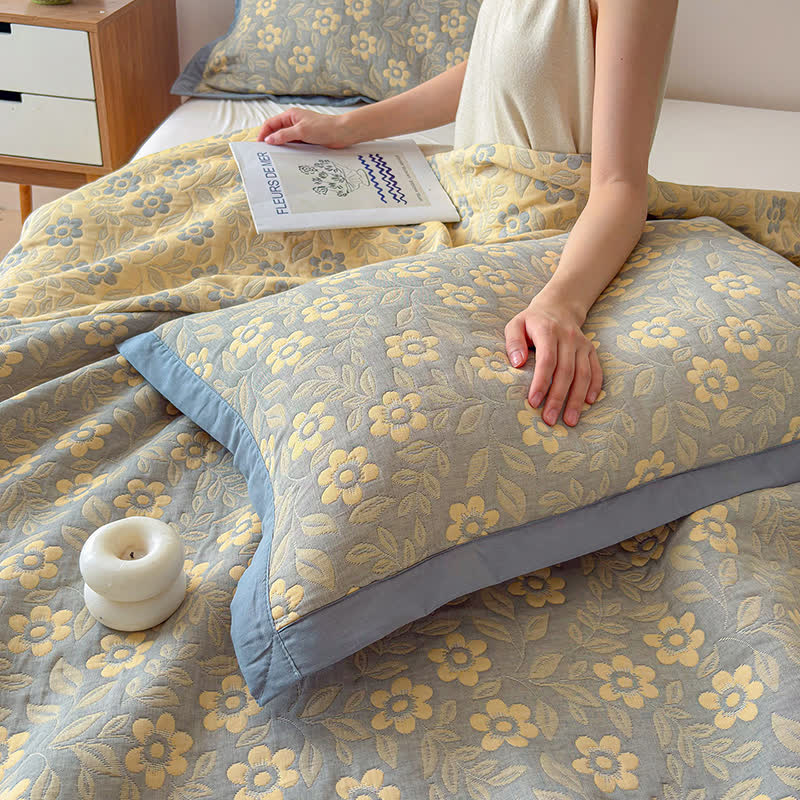 3-Layer Muslin Cotton Floral Blanket Quilt - image 10