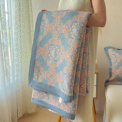 Vintage 3-Layer Muslin Cotton Bedspread Quilt - image 9