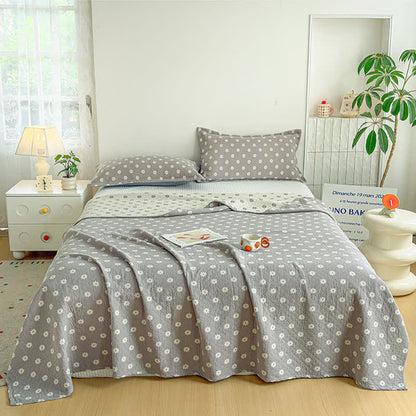 Gray Floral Jacquard Cotton Quilt - image 1