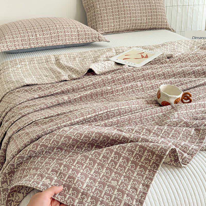 Modern Geometric Pattern Jacquard Cotton Quilt - image 5