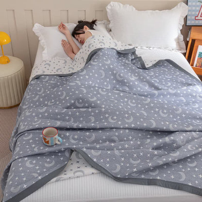 Reversible Moon & Star Cotton Quilt - image 8