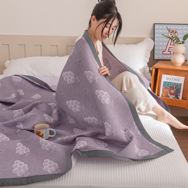 Reversible Purple Grape Cotton Quilt - image 9
