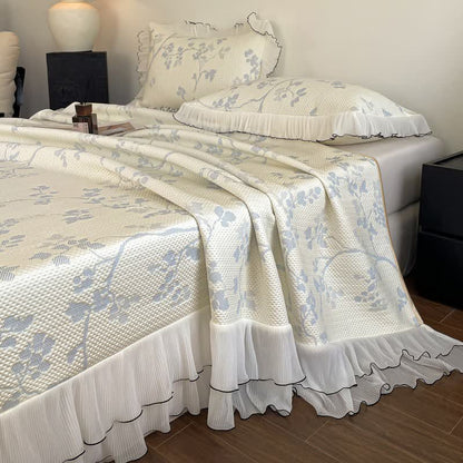 Ruffled Floral & Branch Bedspread Set - image 7
