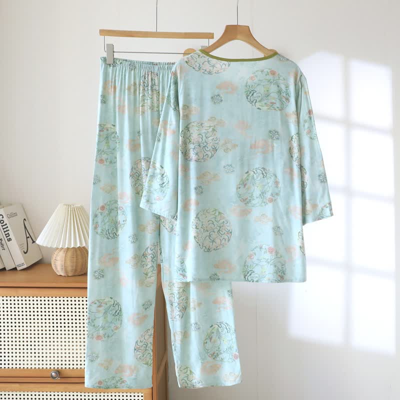 Oriental Traditional Floral Women's Pajamas - image 1