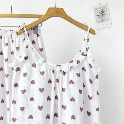 Ruffled Heart Cotton Gauze Cami Pajamas - image 2
