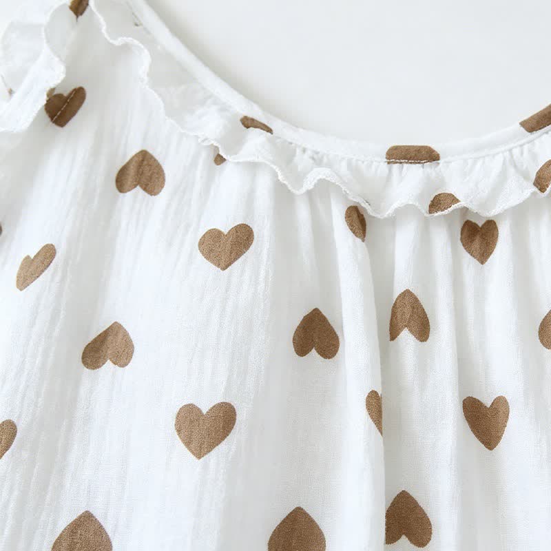 Ruffled Heart Cotton Gauze Cami Pajamas - image 4
