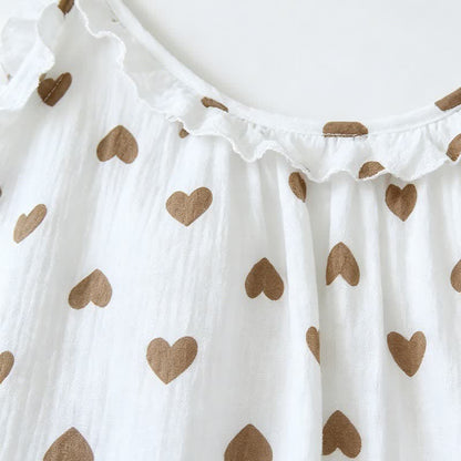 Ruffled Heart Cotton Gauze Cami Pajamas - image 4
