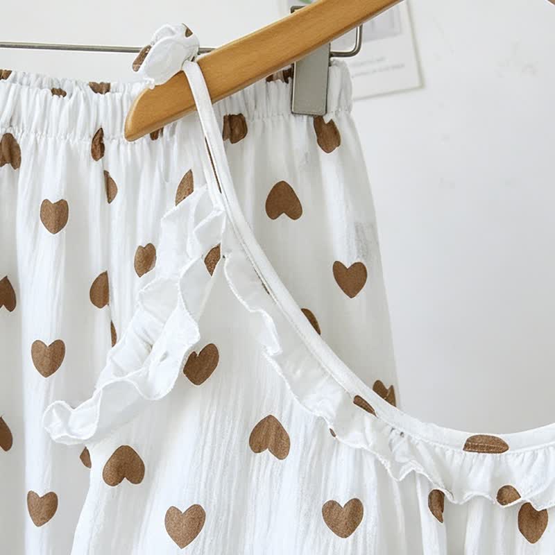 Ruffled Heart Cotton Gauze Cami Pajamas - image 3