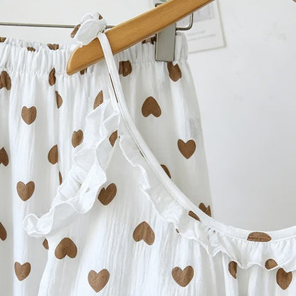 Ruffled Heart Cotton Gauze Cami Pajamas - image 3