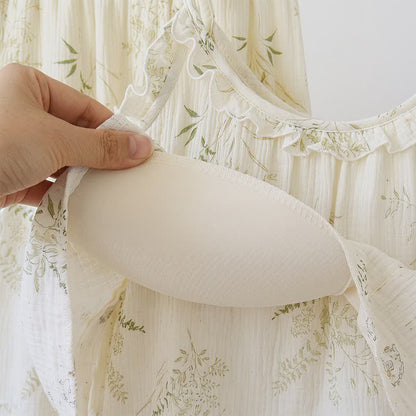 Ruffled Botanical Leaf Cotton Cami Pajamas - image 6